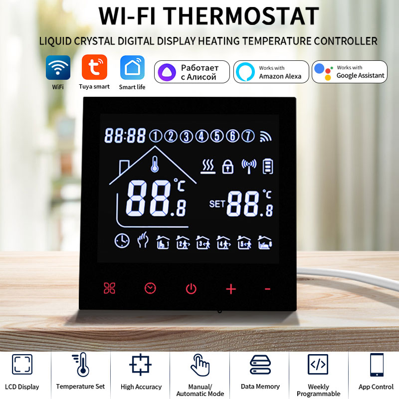 Smart Home Kitchen - ترموستات ذكي Tuya WiFi ، شاشة