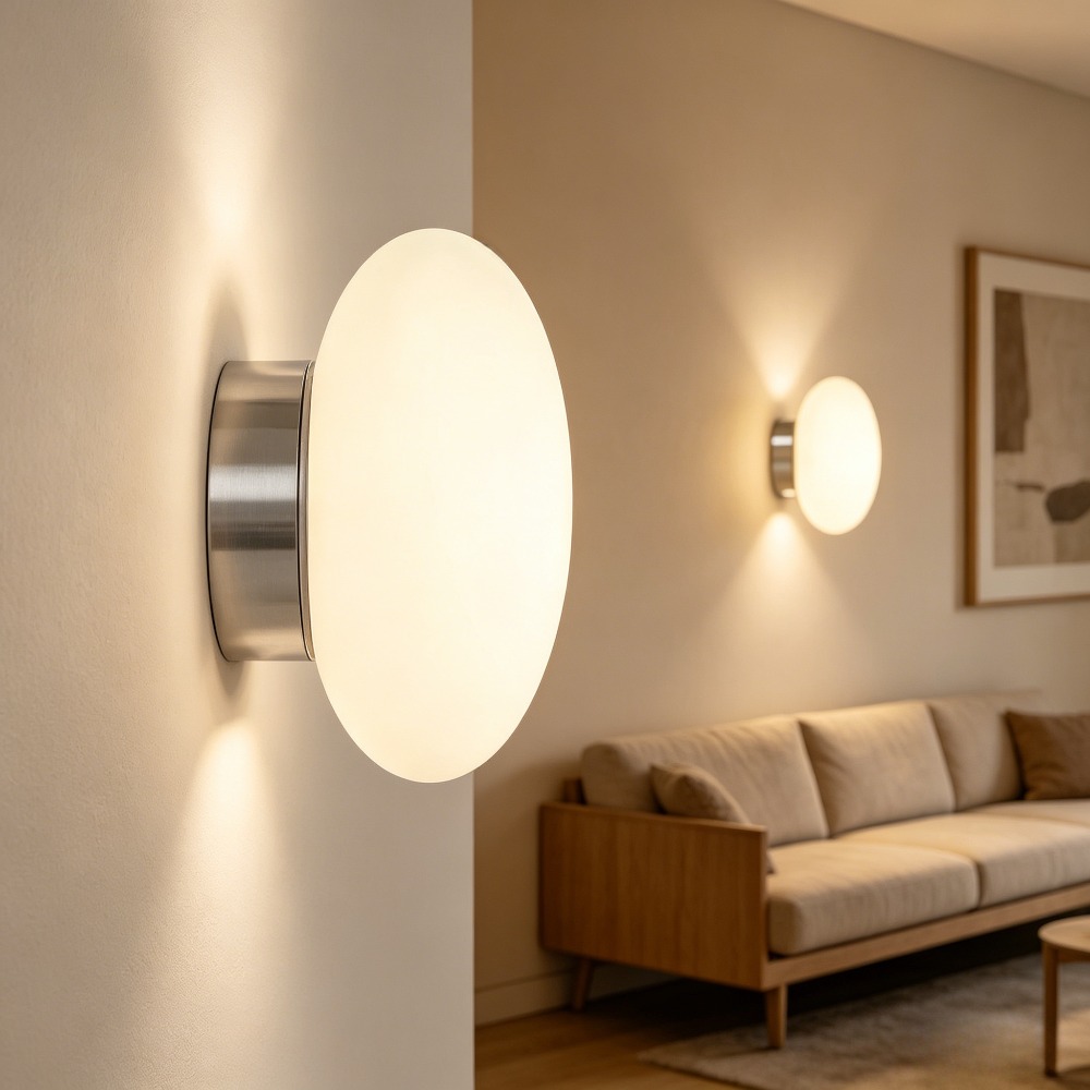 Smart Home Retrofit - مصباح جداري حديث أبيض بتصميم كروي
