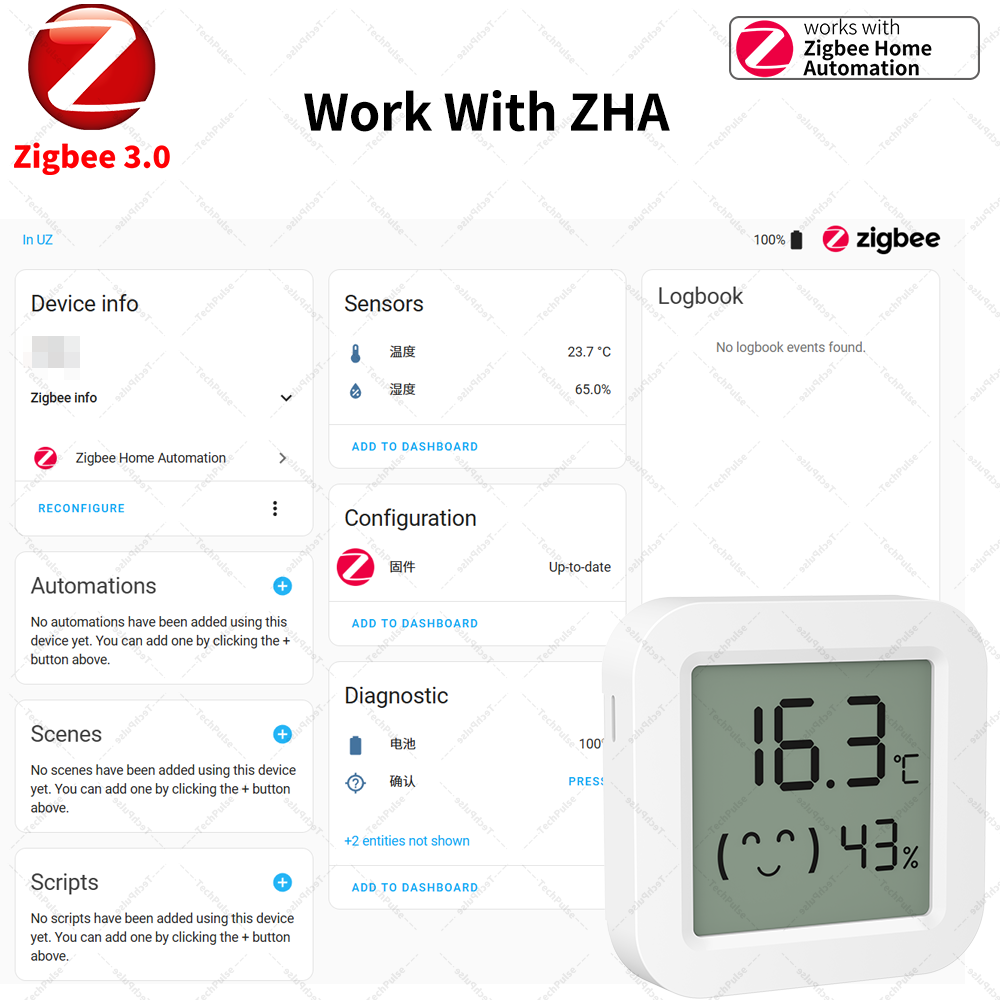 Smart Home Yandex - مستشعر درجة الحرارة والرطوبة Zigbee 3.0