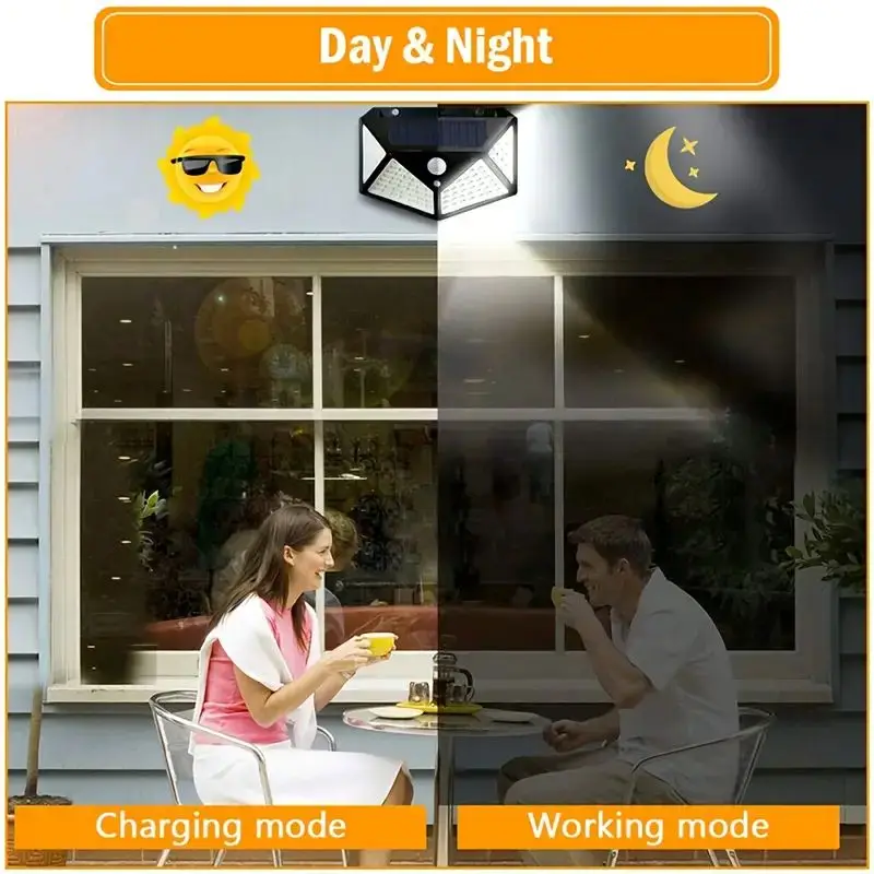 مصباح حديقة شمسي خارجي بـ 100  - مراجعة Motion Sensor Light وسعره