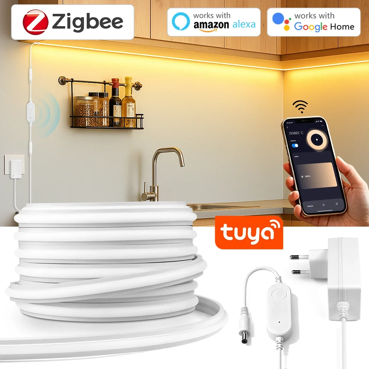 شريط إضاءة LED نيون بتقنية Zig - مراجعة Smart Home Kitchen وسعره